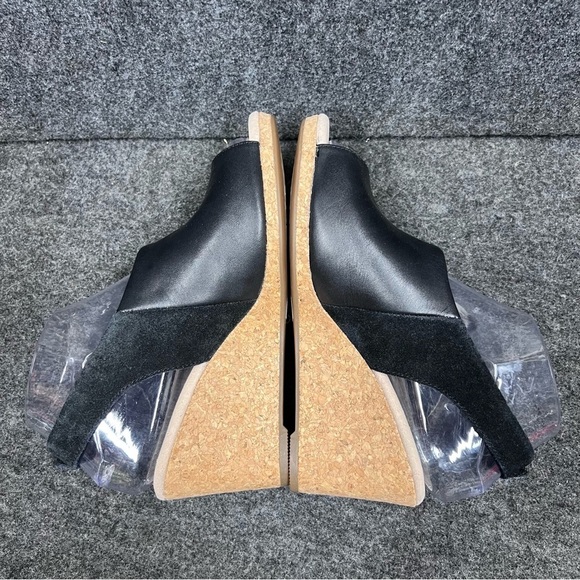 Clarks Women's Lafley Jess Slingback Wedge Sandal Black Leather Size 7 - Picture 9 of 12